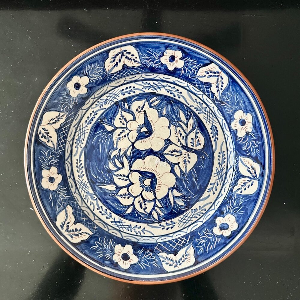 Share Hand Painted Decorative Pottery Plate ~ Portugal ~ Blue/White